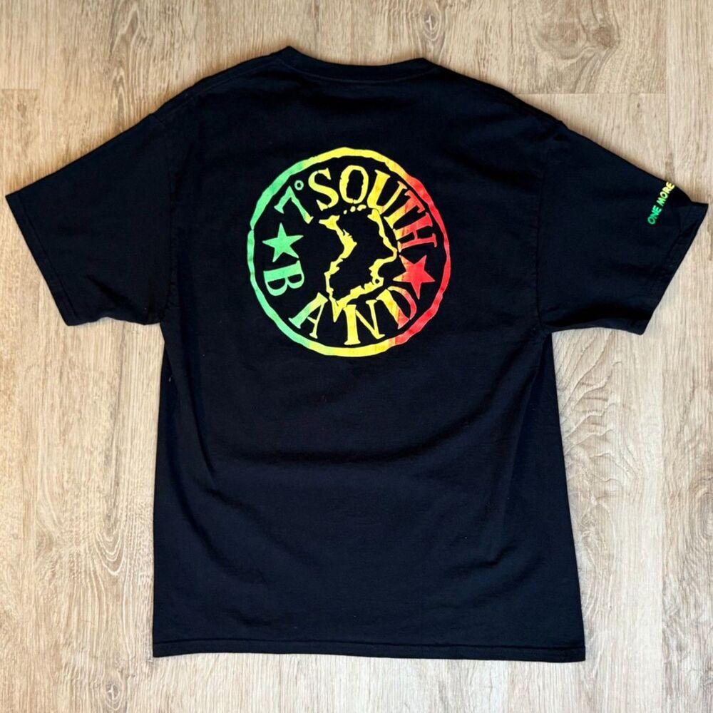 7° South Band Reggae Graphic T-Shirt Rasta Colors Black Size Large Music Tee